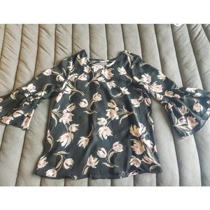 Black Floral Blouse